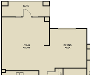 2 bed 2 Bath 1528 square feet floor plan H